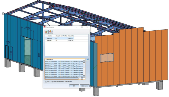 3D CAD-software voor de dak- en wandbekleding: Individueel regelbare lengteoptimalisatie